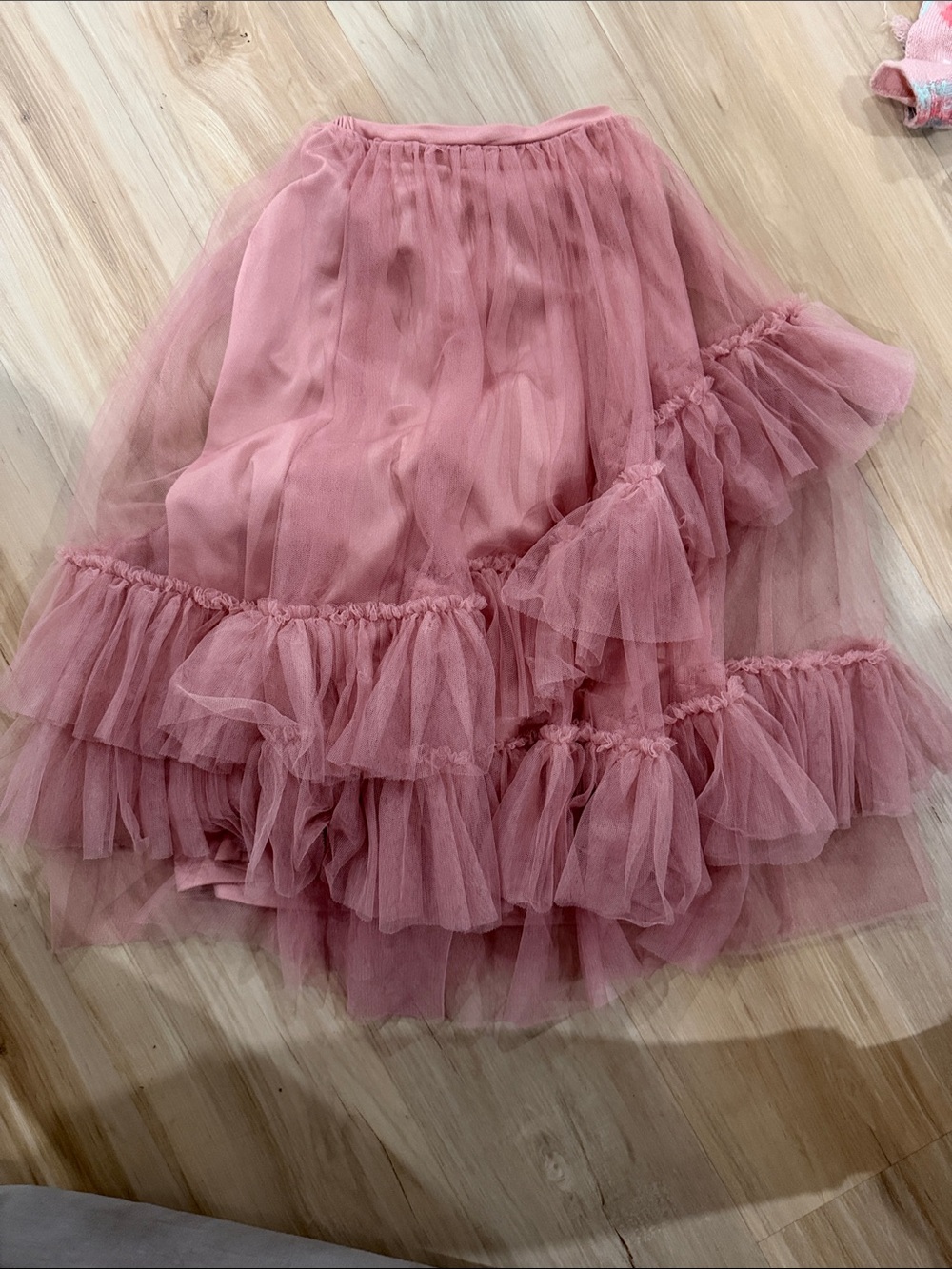 Joyfolie Rose Pink Layered Tulle Skirt